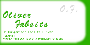 oliver fabsits business card